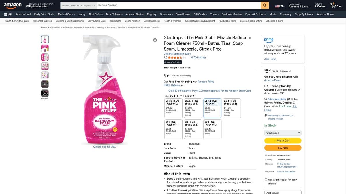 Top 7 Picks for the Best Cleaner to Clean Shower in 2025 - Stardrops The Pink Stuff Miracle Bathroom Foam Cleaner